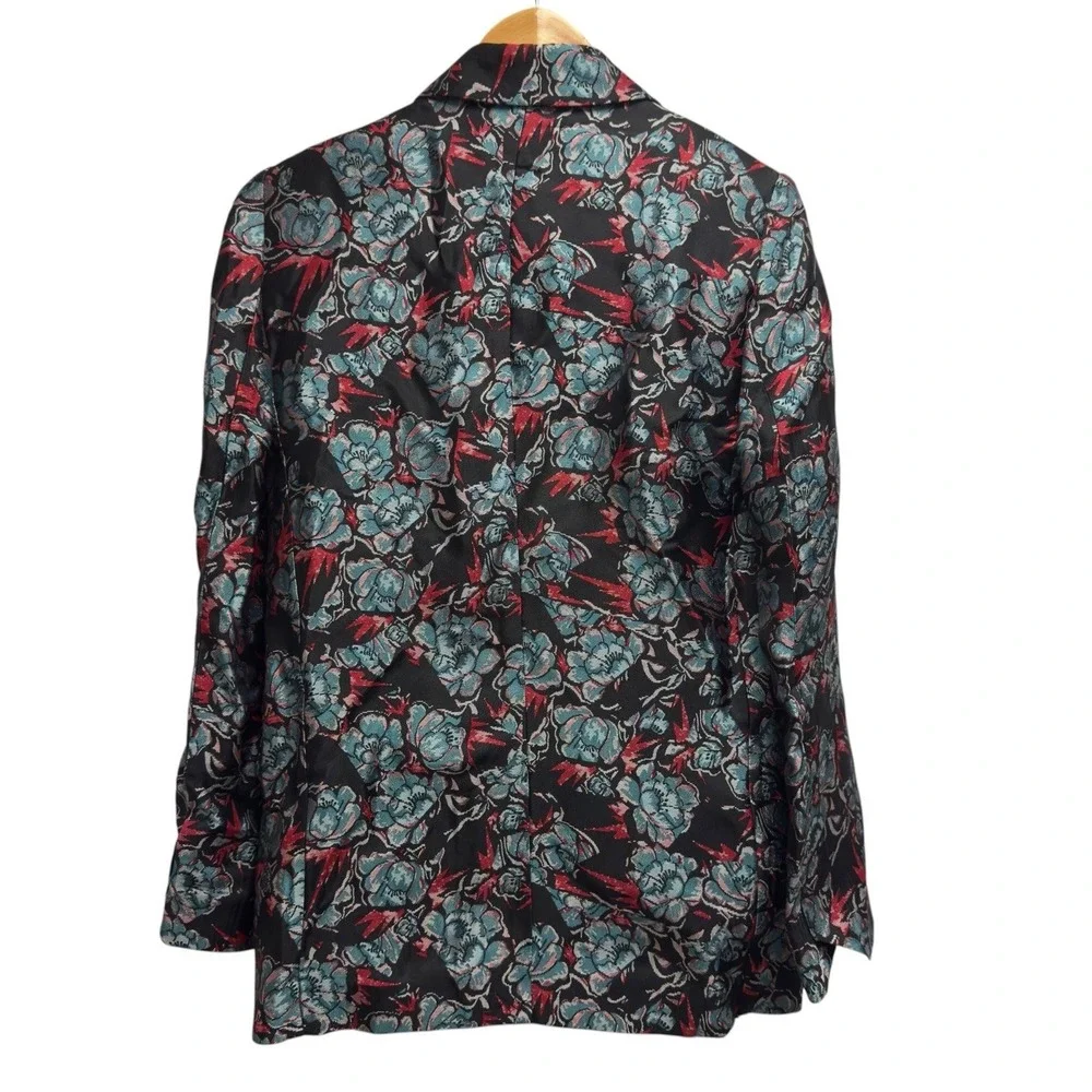 Zadig & Voltaire Women's Size 34 Floral Jacquard Viscose Vegy Jac Thunder Blazer - Picture 4 of 6